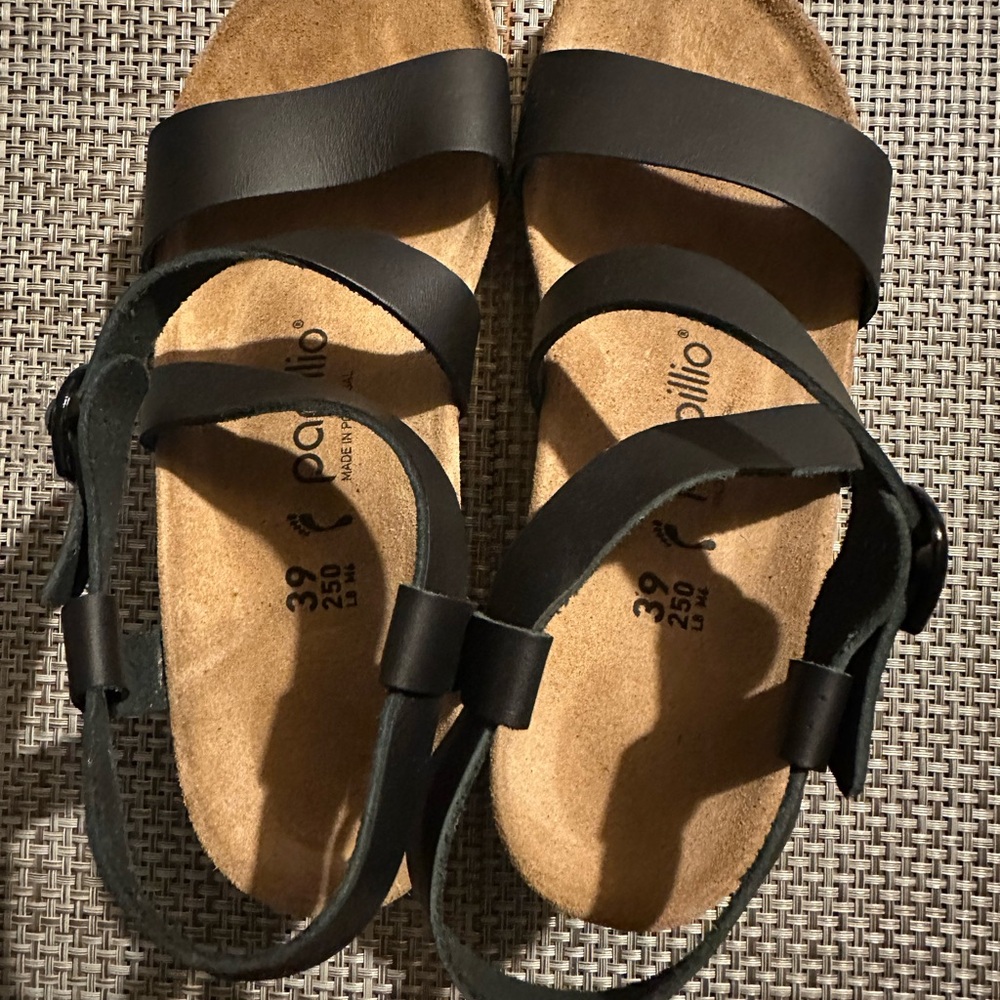 Papillio Birkenstock black leather sandal  39